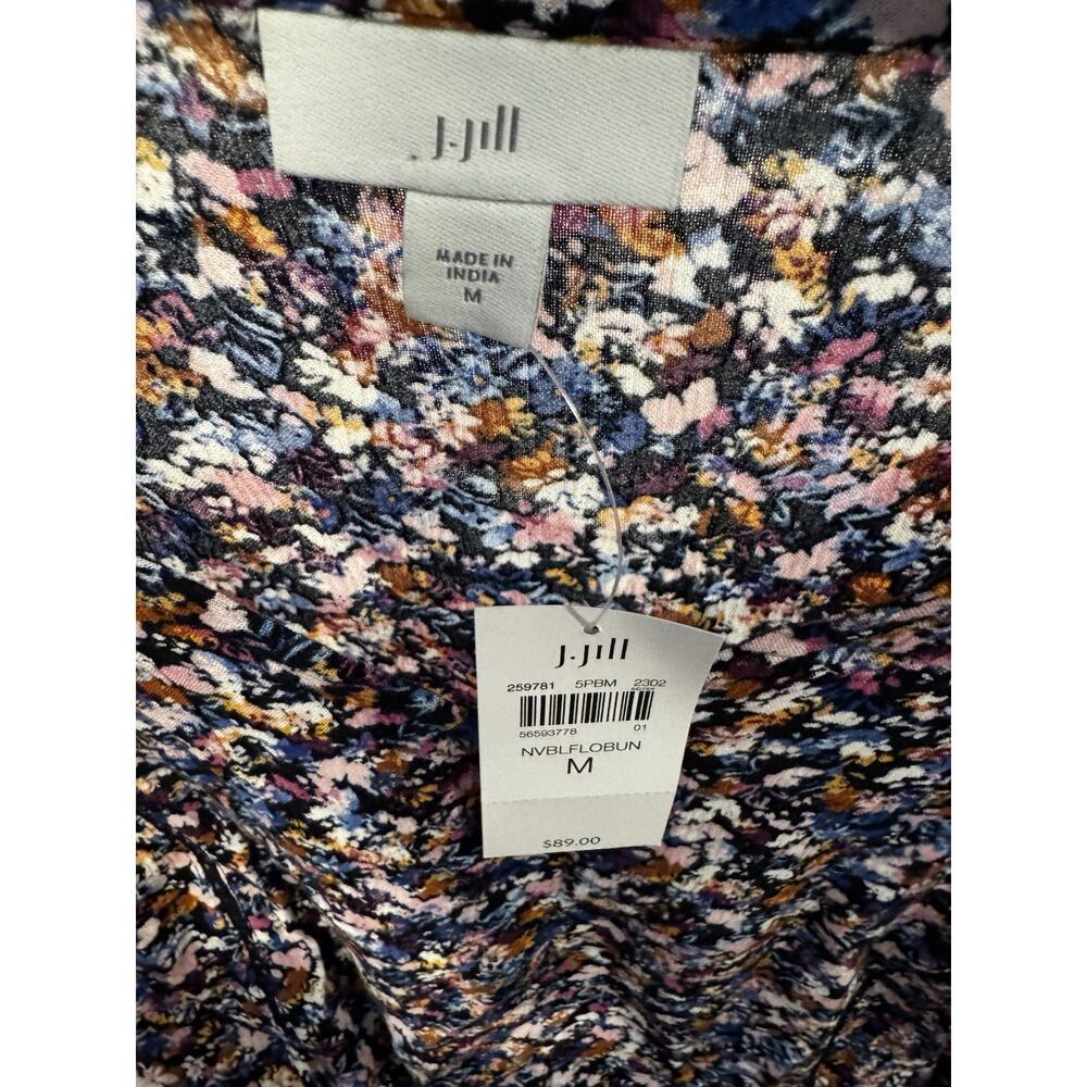 NWT J.Jill Multicolor Women’s Peasant Floral Top 3/4 Bell Sleeves Size M Boho - Picture 7 of 10